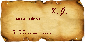 Kassa János névjegykártya